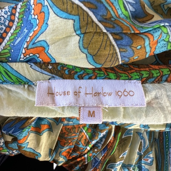 Anthropologie House of Harlow 1960 Womens Tiered Maxi Paisley Dress 100% Cotton - Picture 14 of 15